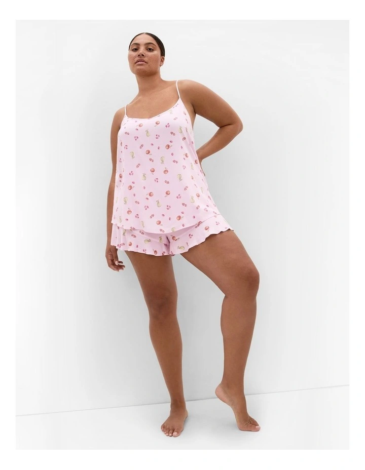 Kitty Berry Print Pyjama Set in Baby Pink image 1