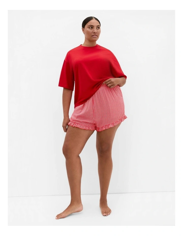Gigi Gingham Pyjama Shorts in Red image 1