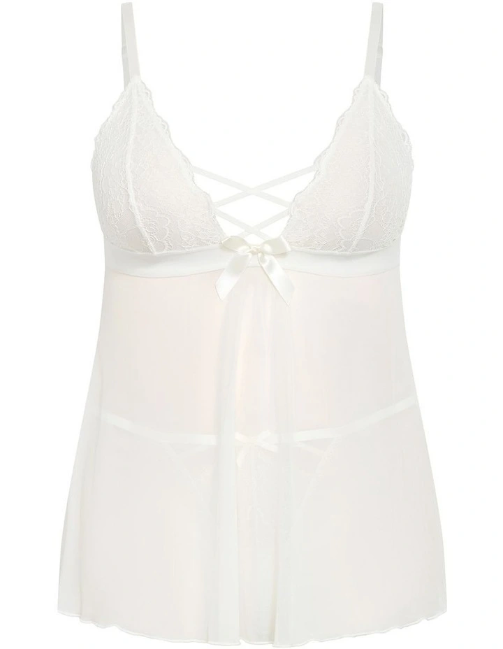 Demi Babydoll Set in Ivory image 3
