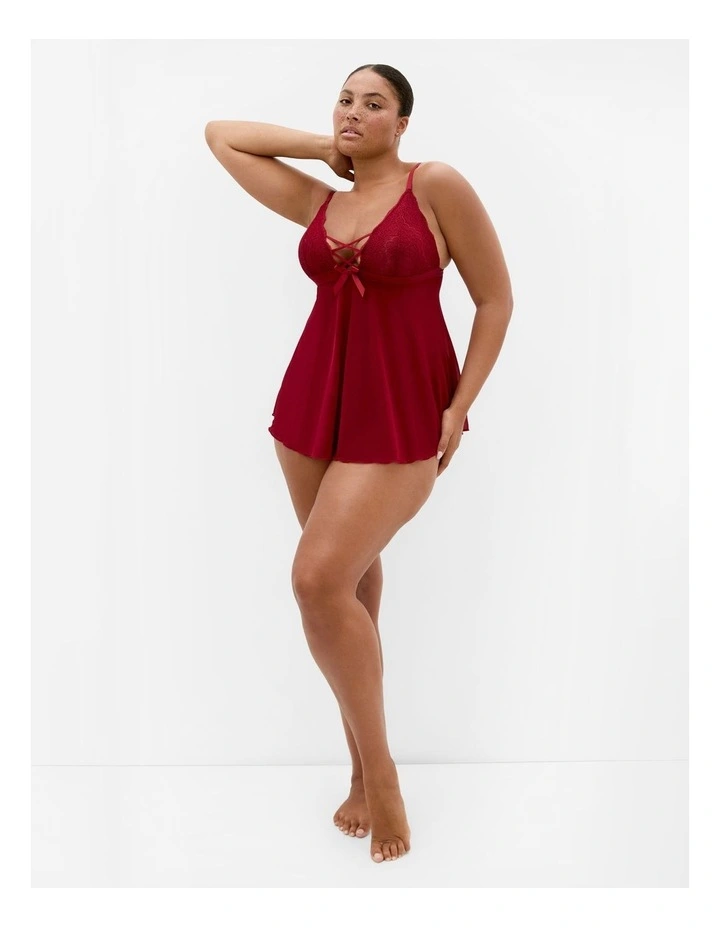 Demi Babydoll Set in Pomegranate image 1