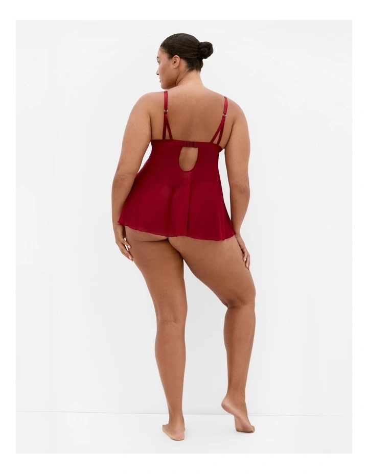 Demi Babydoll Set in Pomegranate image 2