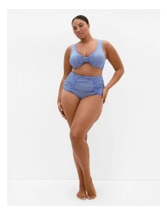 Positano Print Underwire Bikini Top in Cobalt Blue