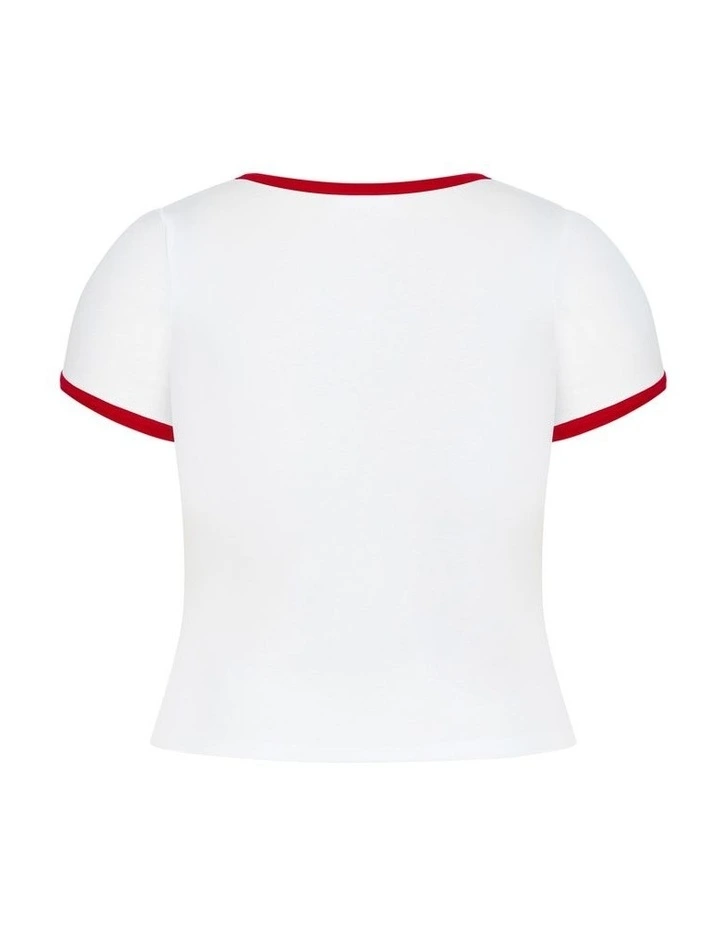 Micro Chilli Print Tee in Ivory image 4