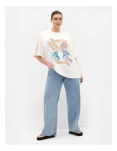 Mermaid Oversized Tee in Ivory