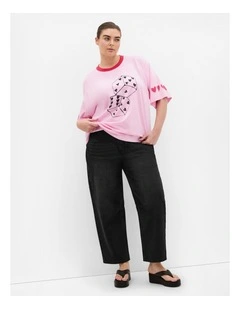 Roll The Dice Oversized Tee in Pink