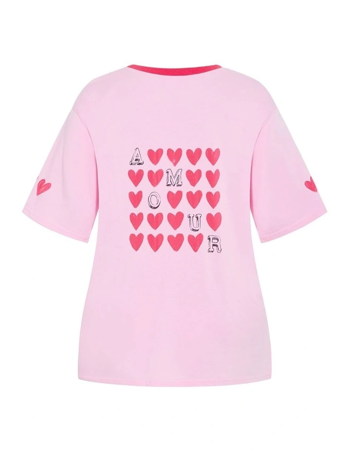 Roll The Dice Oversized Tee in Pink image 4