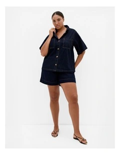 Alexa Denim Shirt in Dark Wash