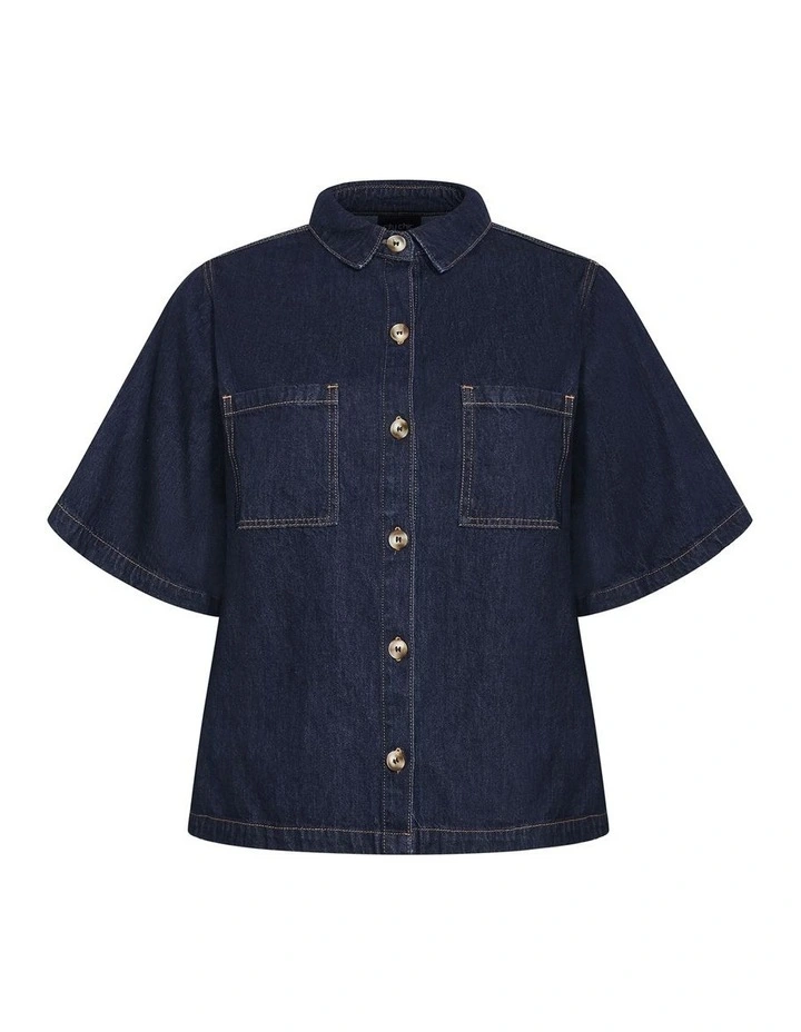 Alexa Denim Shirt in Dark Wash image 3