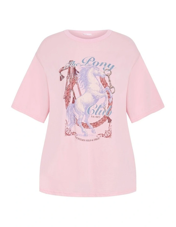 Riders Club Cotton Tee in Pink image 3
