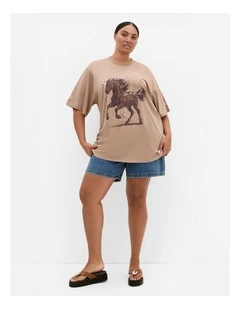 Pony Club Tee in Almond