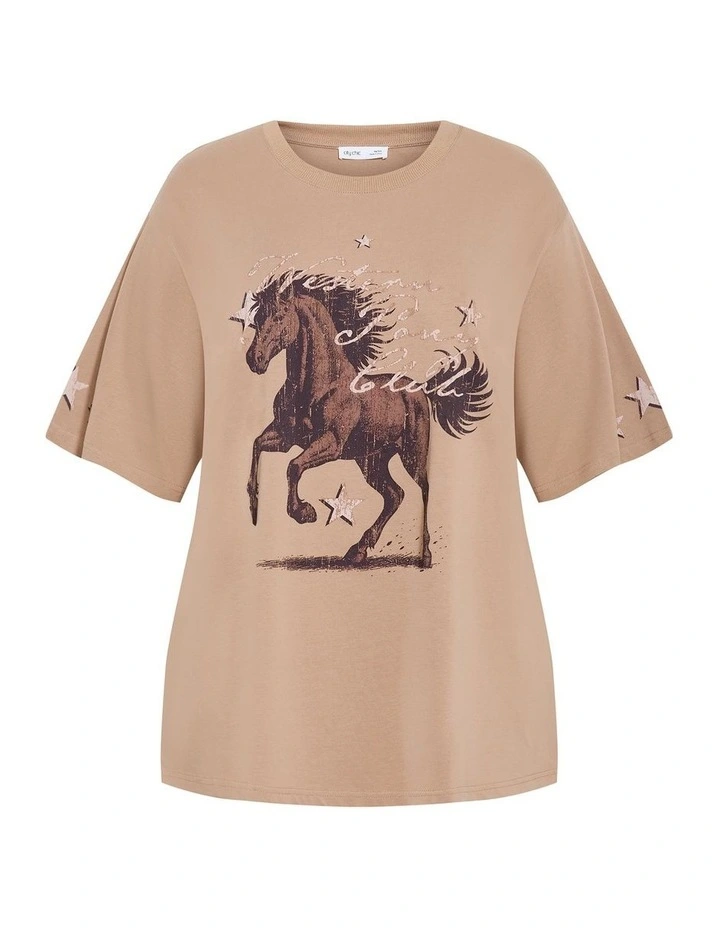 Pony Club Tee in Almond image 3