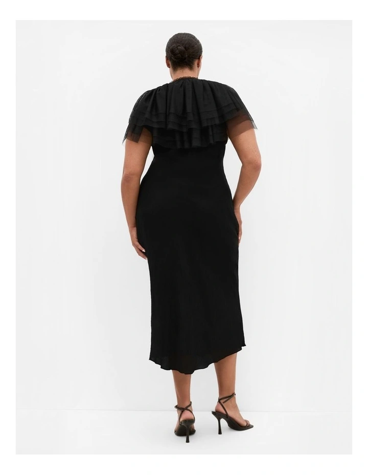 Ruffle Mesh Shrug in Black image 2