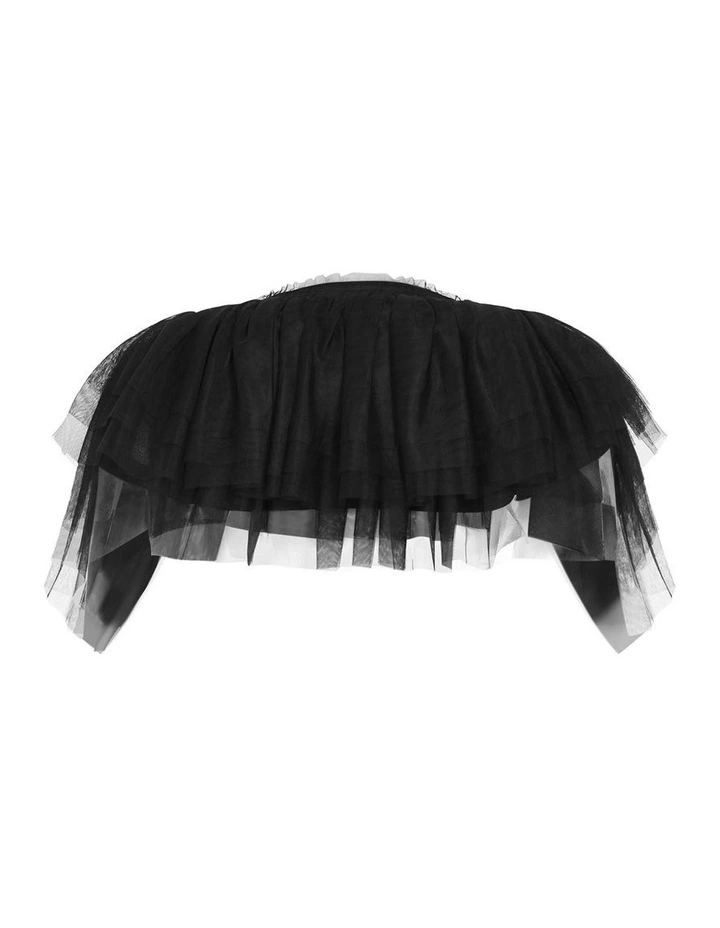 Ruffle Mesh Shrug in Black image 4