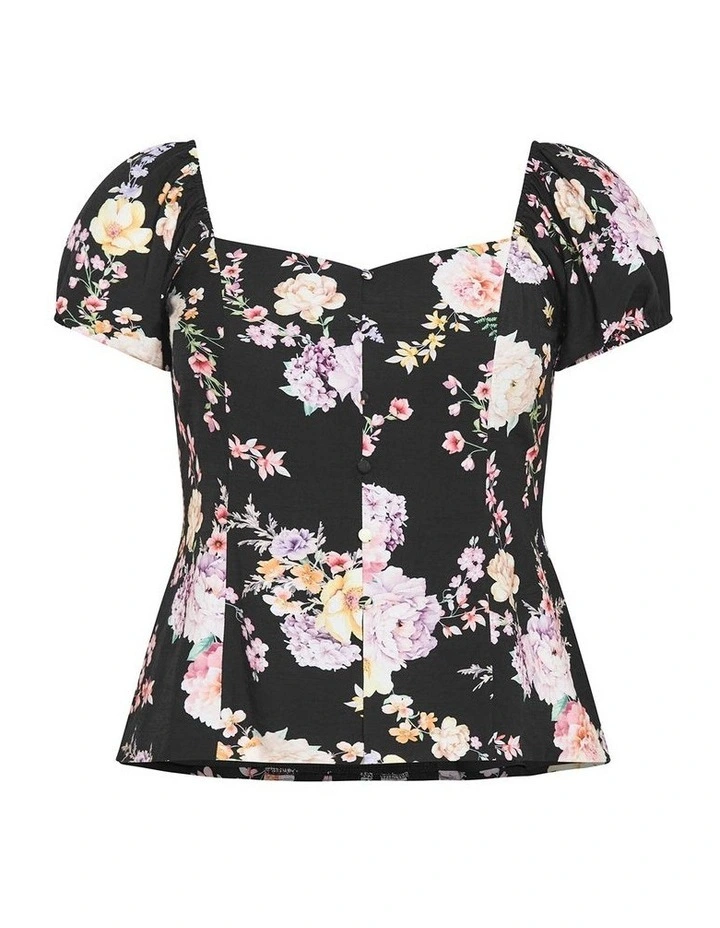 Dreamer Floral Corset Top in Black image 3