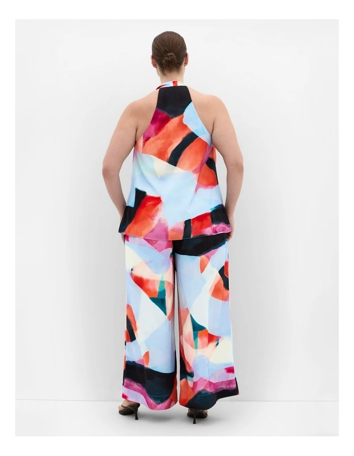 Shania Aspect Print Wide Leg Pant in Sky Blue Aspect Print image 2