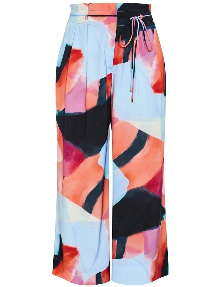 Shania Aspect Print Wide Leg Pant in Sky Blue Aspect Print image 3
