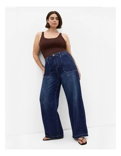 Harley Fit Jessa Wide Leg Regular Jean in Mid Wash