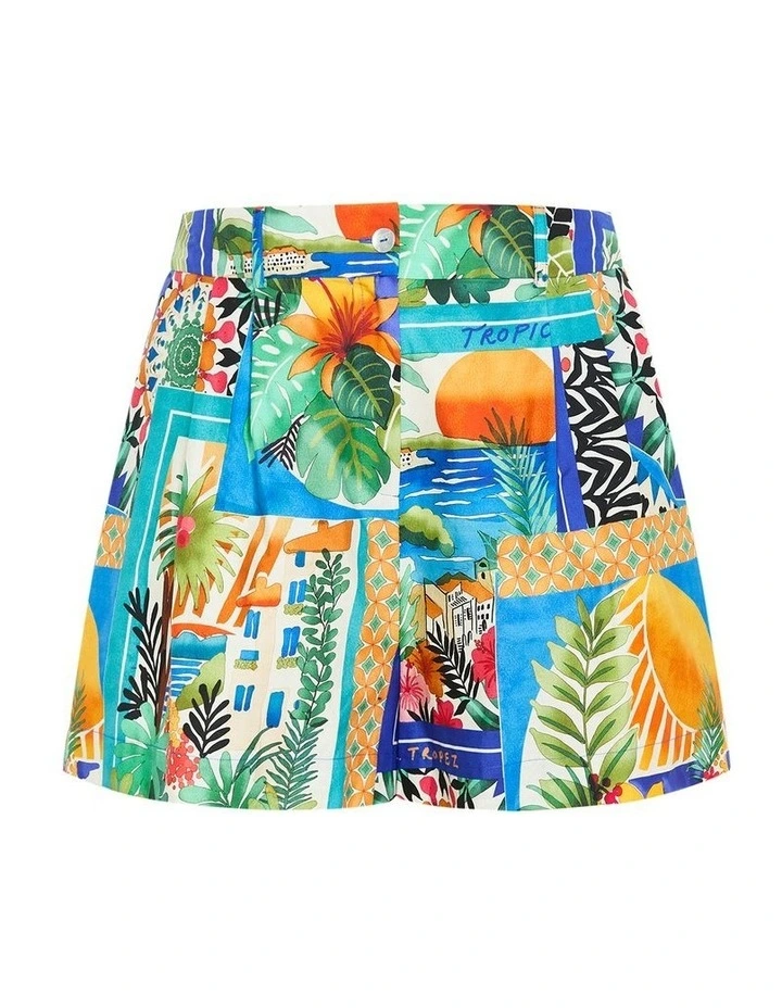 Isabel Tuscan Print Short in Blue image 3