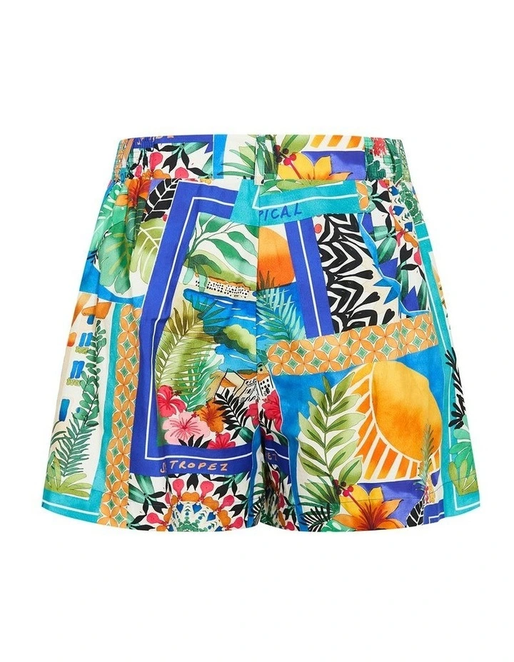 Isabel Tuscan Print Short in Blue image 4
