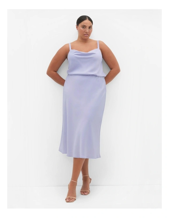 Miranda Satin Midi Skirt in Lilac image 1