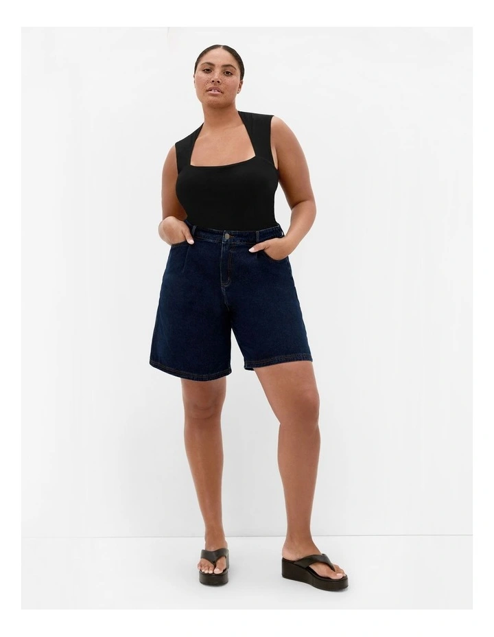 Tessa Tailored Denim Jort in Dark Wash image 1