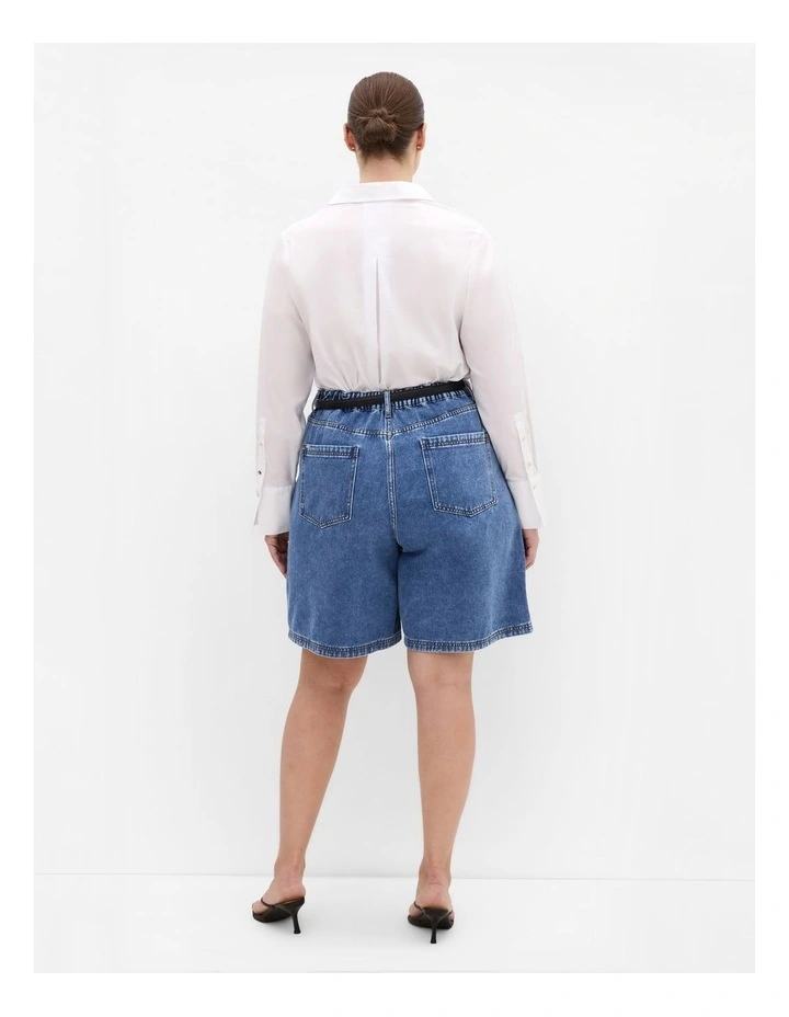 Tessa Tailored Denim Jort in Light Wash image 2