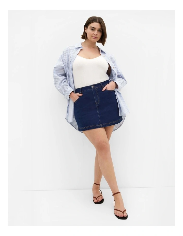 Alice Denim Mini Skirt in Dark Wash image 1