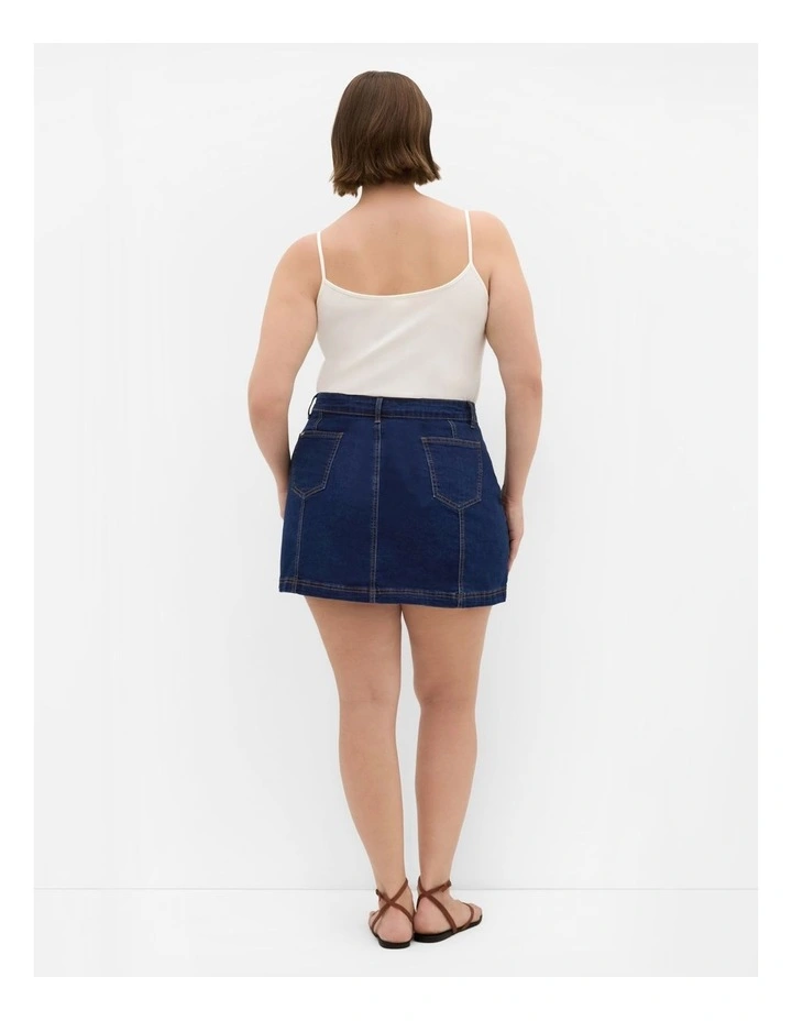 Alice Denim Mini Skirt in Dark Wash image 2