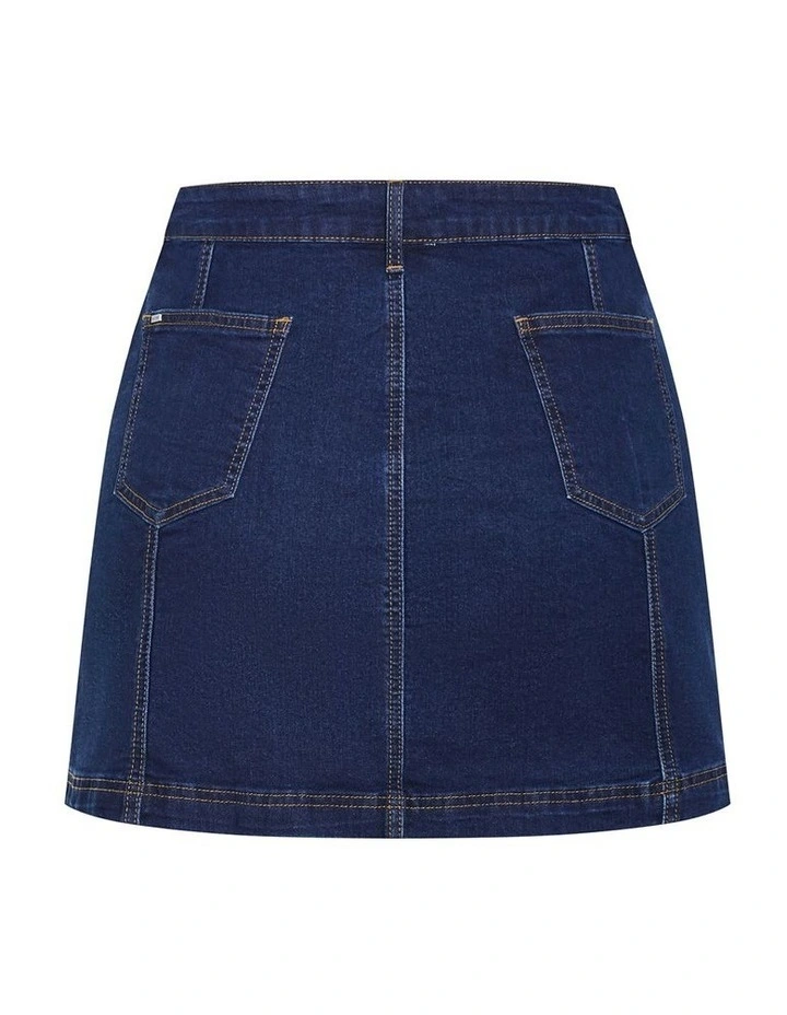 Alice Denim Mini Skirt in Dark Wash image 4
