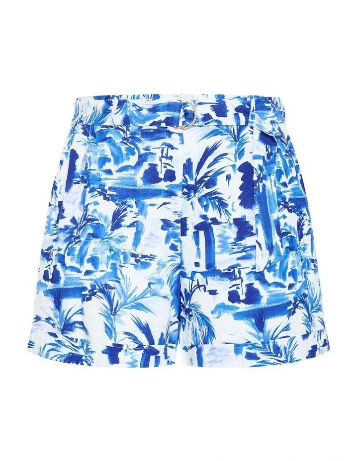 Short in Blue Palm Print image 3