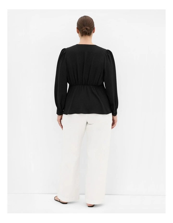 Island Sun Long Sleeve Top in Black image 2