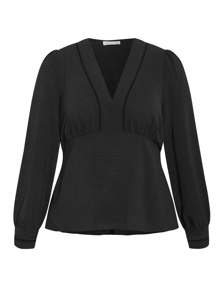 Island Sun Long Sleeve Top in Black image 3