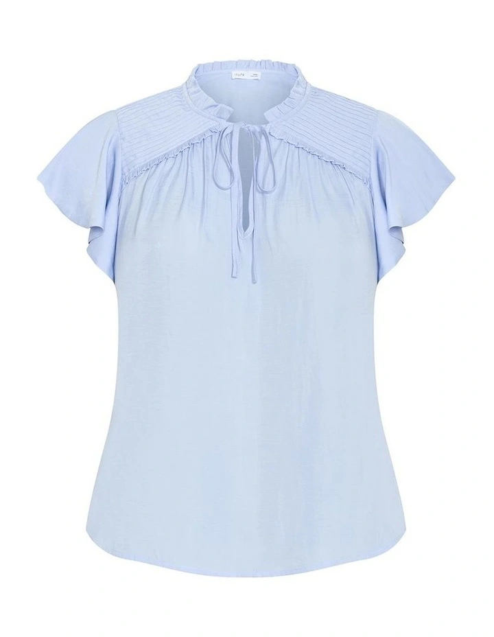 Drama Queen Short Sleeve Shirt in Sky Blue image 3