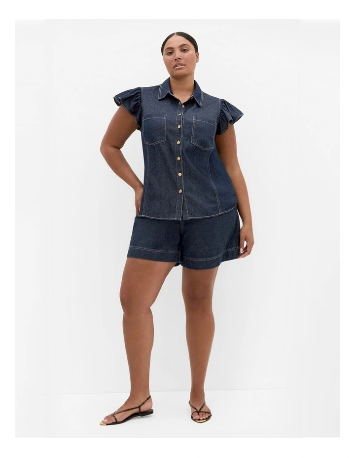 Kelsie Denim Shirt in Dark Wash image 1
