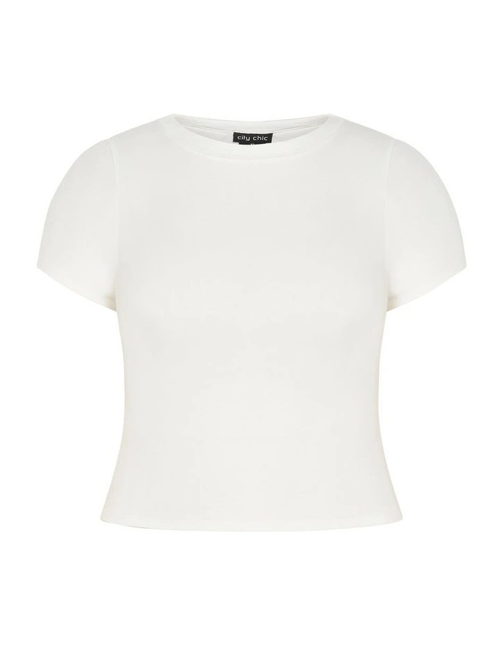 Karla Short Sleeve Tee in Ivory image 3