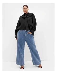 Kelsey Neck Tie Top in Black