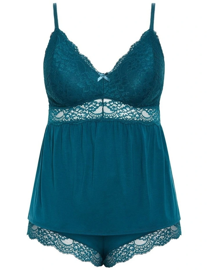 Juliette Cami Short Set in Teal image 3