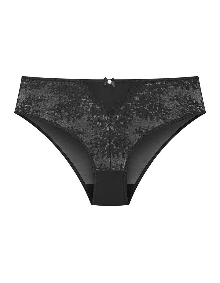 Poppy Hi Waist Cheeky Brief in Black image 3