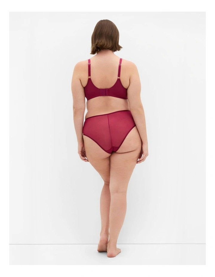 Poppy Hi Waist Cheeky Brief in Red Plum image 2