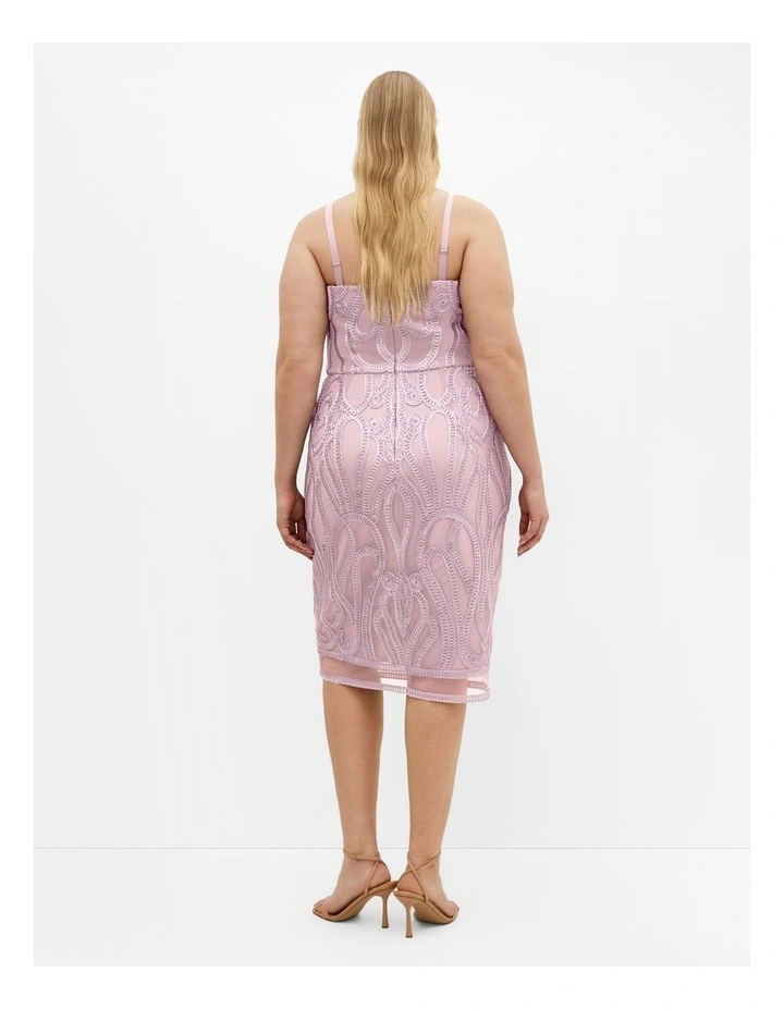 Antonia Strapless Midi Dress in Dusty Mauve image 2