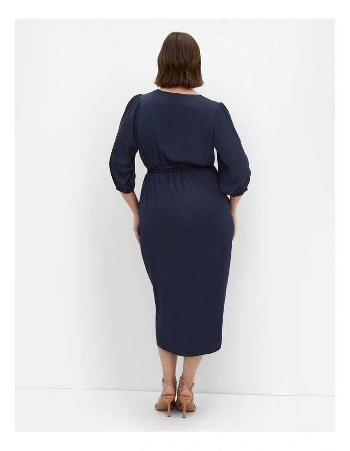 Opulent Elbow Sleeve Dress in Navy image 2