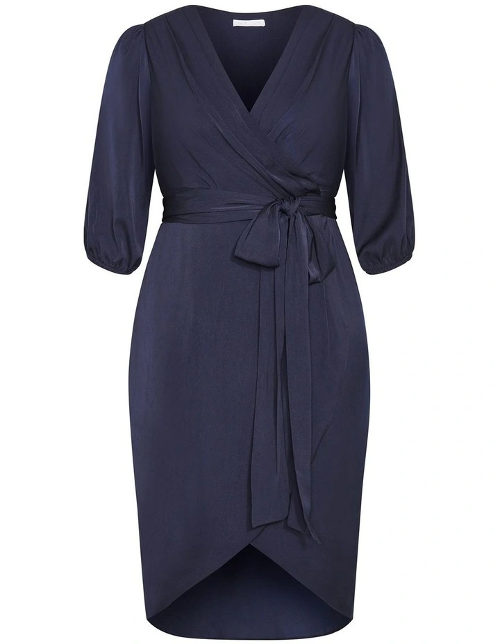 Opulent Elbow Sleeve Dress in Navy image 3
