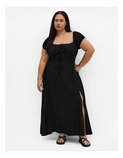 Abbigail Split Maxi Dress in Black