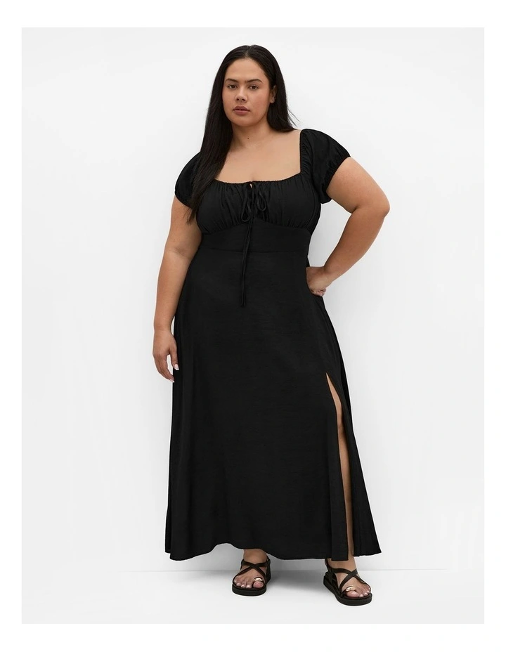 Abbigail Split Maxi Dress in Black image 1