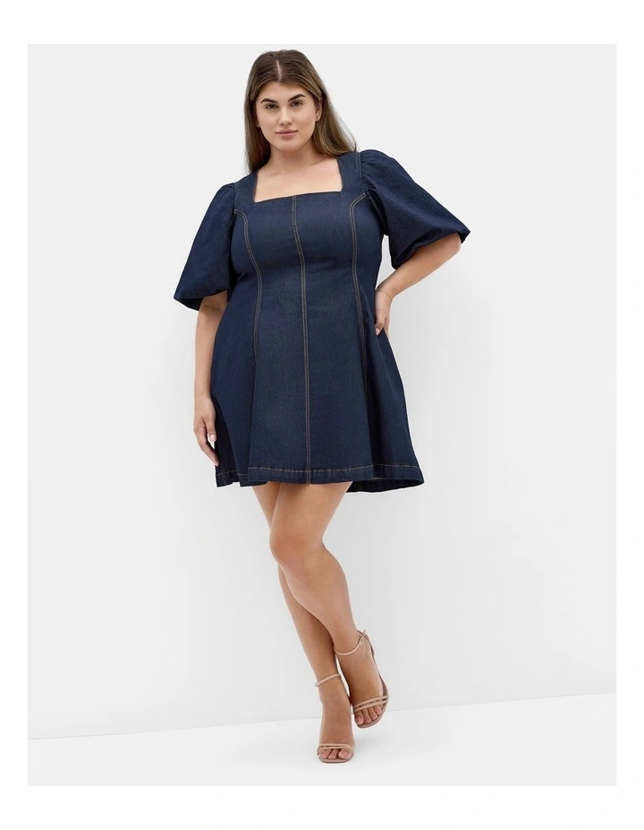 Rodeo Denim Mini Dress in Dark Wash image 1