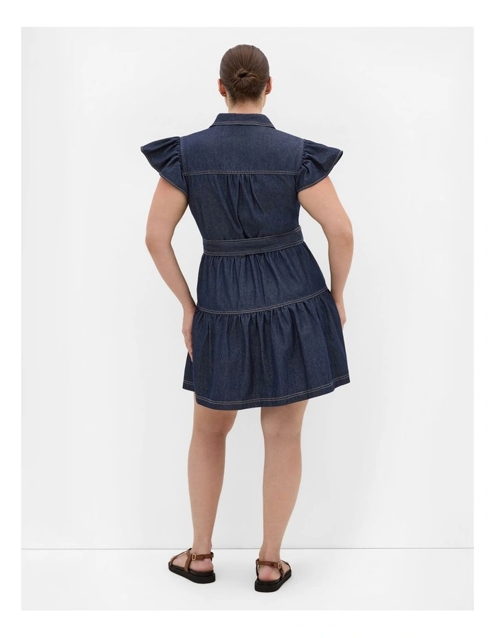 Kelsie Denim Mini Dress in Dark Wash image 2