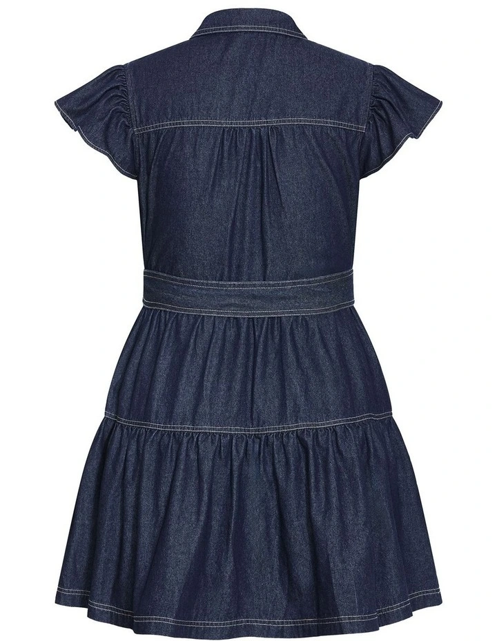 Kelsie Denim Mini Dress in Dark Wash image 4