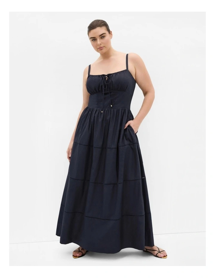 Vani Corset Maxi Dress in Navy image 1