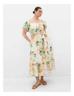 Laurena Sardinia Print Maxi Dress in Light Peach