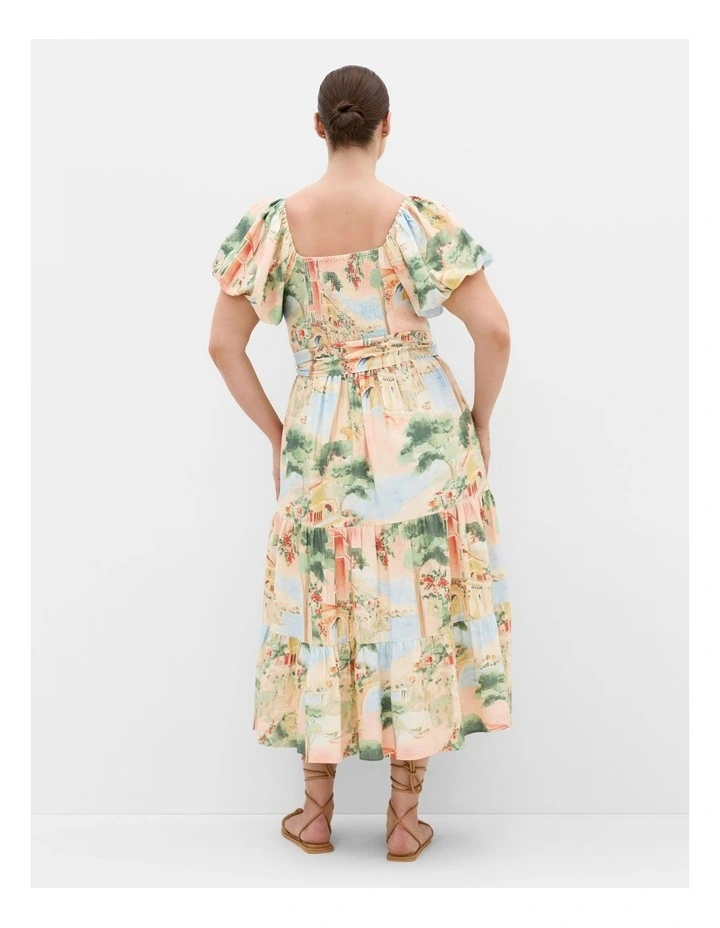 Laurena Sardinia Print Maxi Dress in Light Peach image 2
